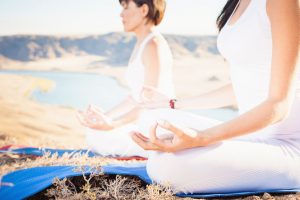 Illustration of people meditate